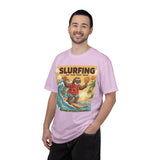 Slurfing Surfing Sloth T-Shirt | Retro Beach Wave Illustration