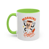 Morning Coffee Mug | Retro Cartoon Coffee Cup, Colorful Ceramic