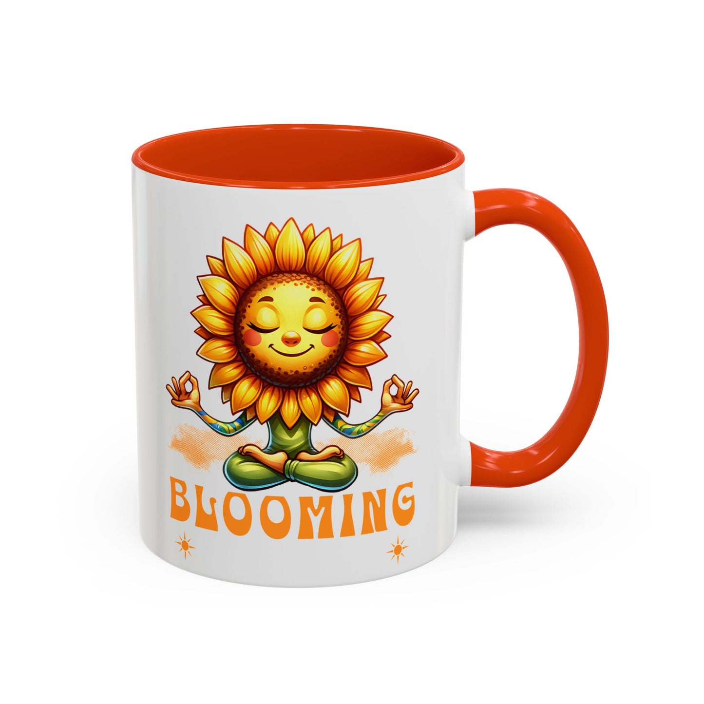 Blooming Sunflower Mug | Yoga Meditating Sunflower Ceramic Mug