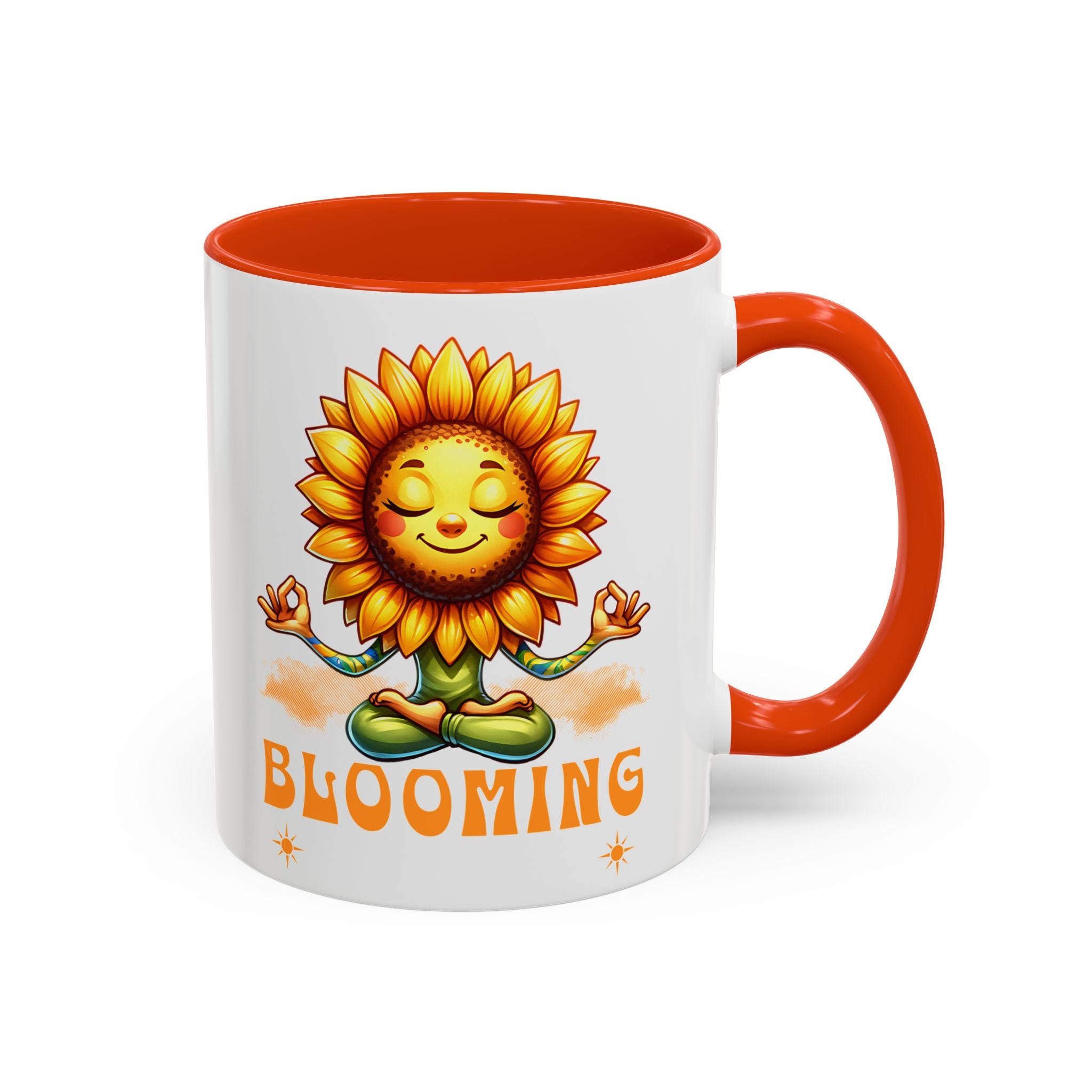 Blooming Sunflower Mug | Yoga Meditating Sunflower Ceramic Mug
