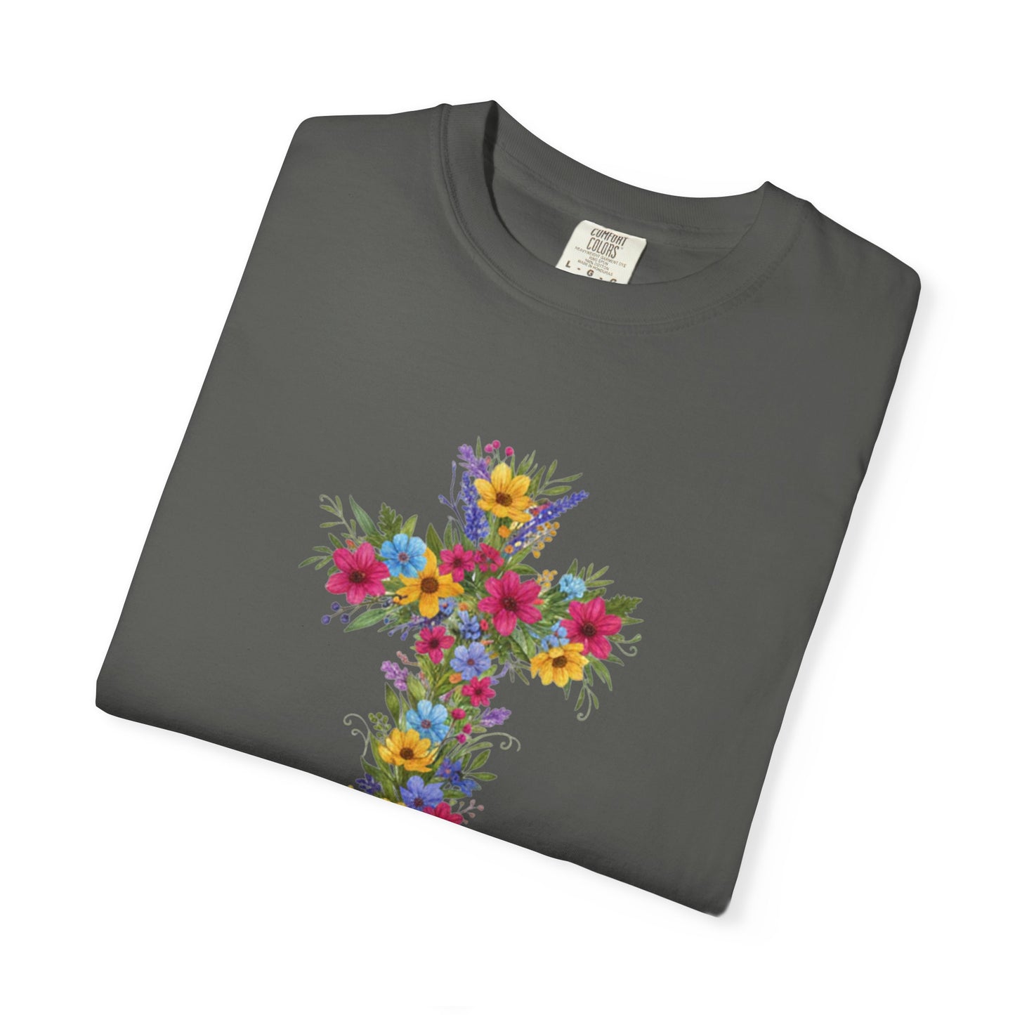 Floral Cross T-shirt | Colorful Flower Cross Tee, Christian Faith Shirt