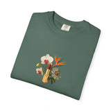 Tropical Floral Bouquet T-Shirt | Bird of Paradise, Orchid, Sunflower