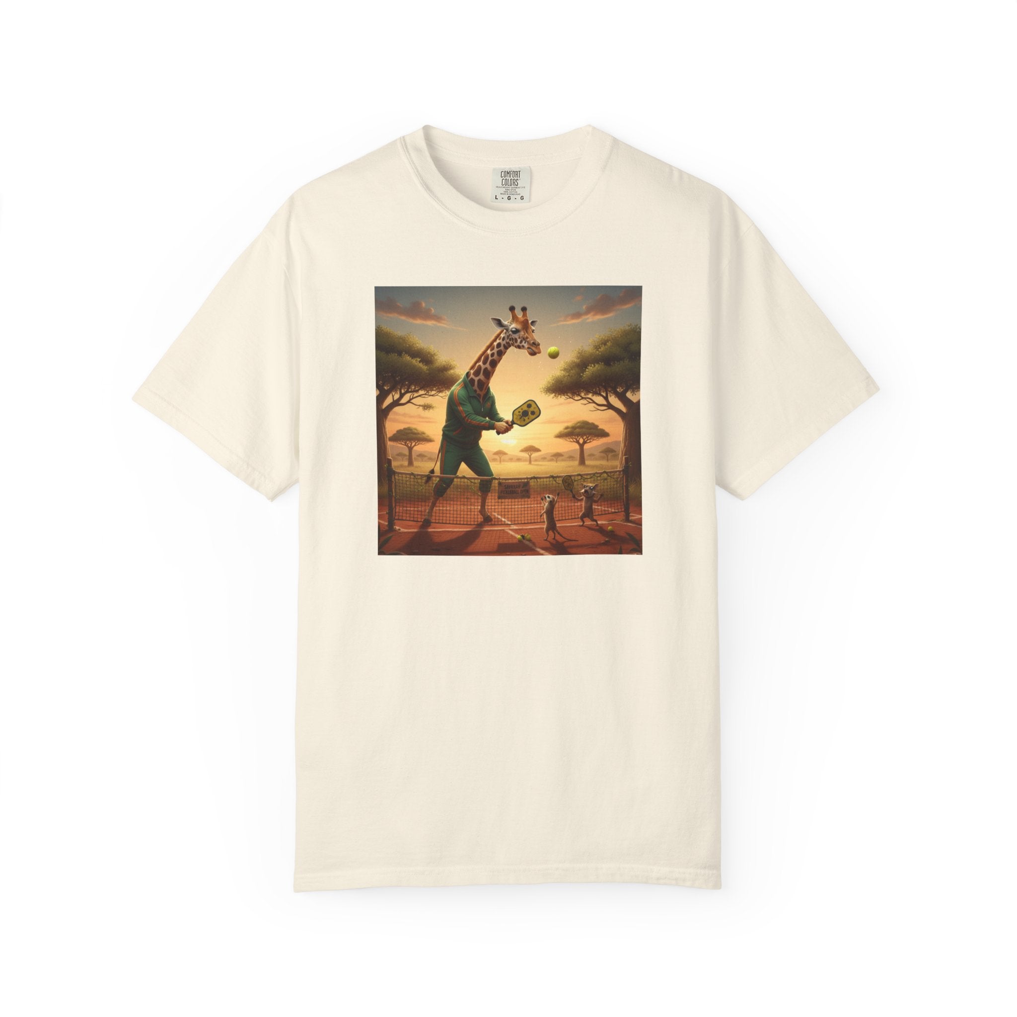 Long-Neck Larry  Pickleballer Unisex Garment-Dyed T-shirt