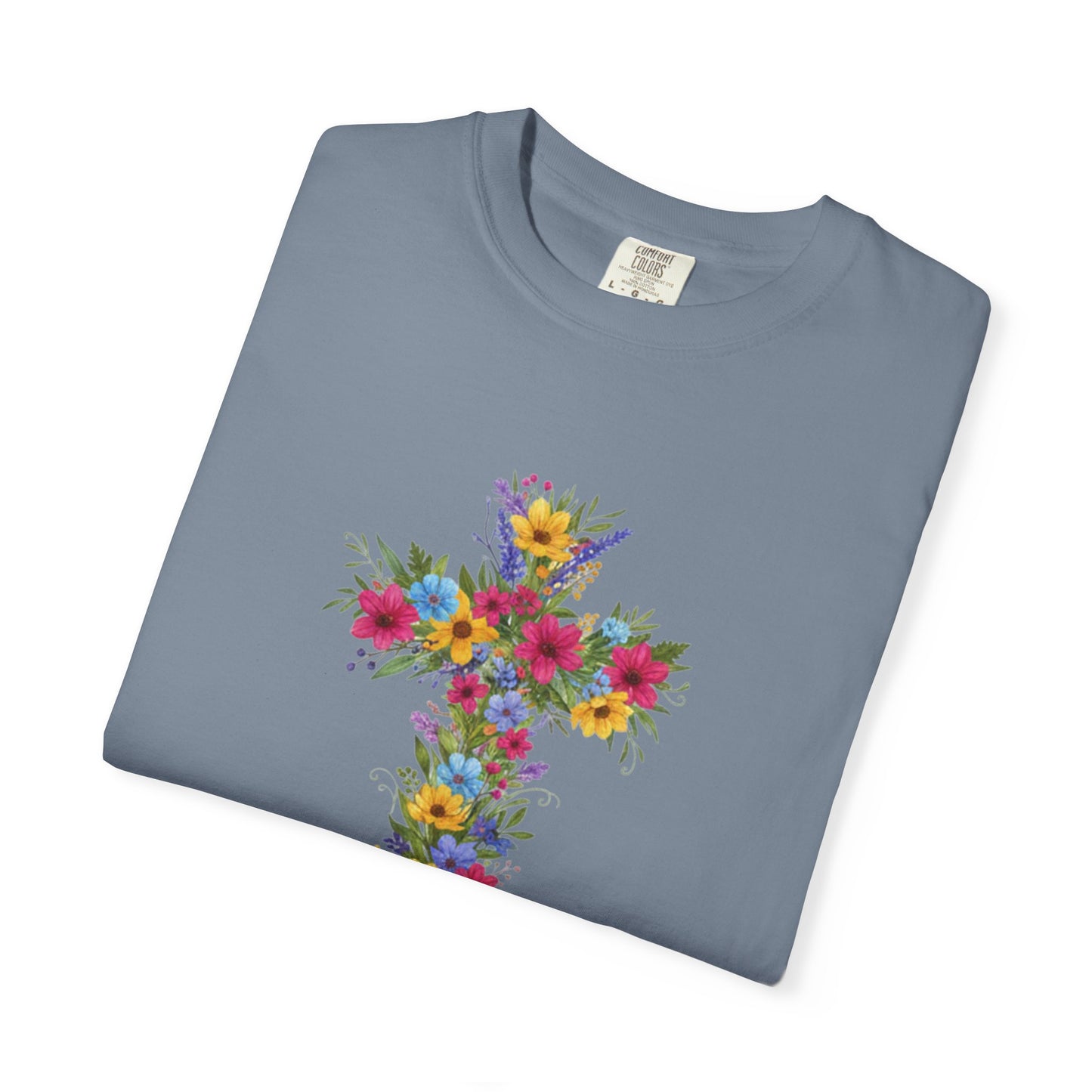 Floral Cross T-shirt | Colorful Flower Cross Tee, Christian Faith Shirt