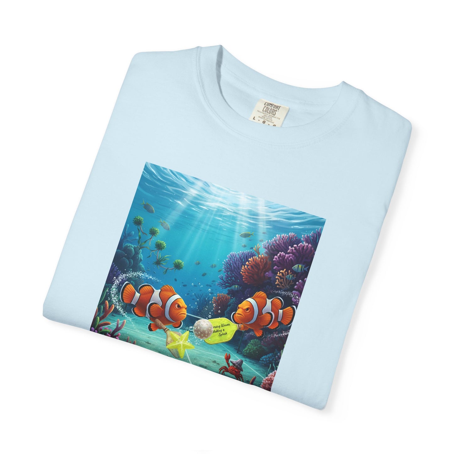 Clownfish Reef Scene T-shirt | Underwater Coral Ocean Illustration
