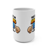 Amazing Dad thumbs pointing Mug | 'This Is What An Amazing Dad Looks Like' 15oz