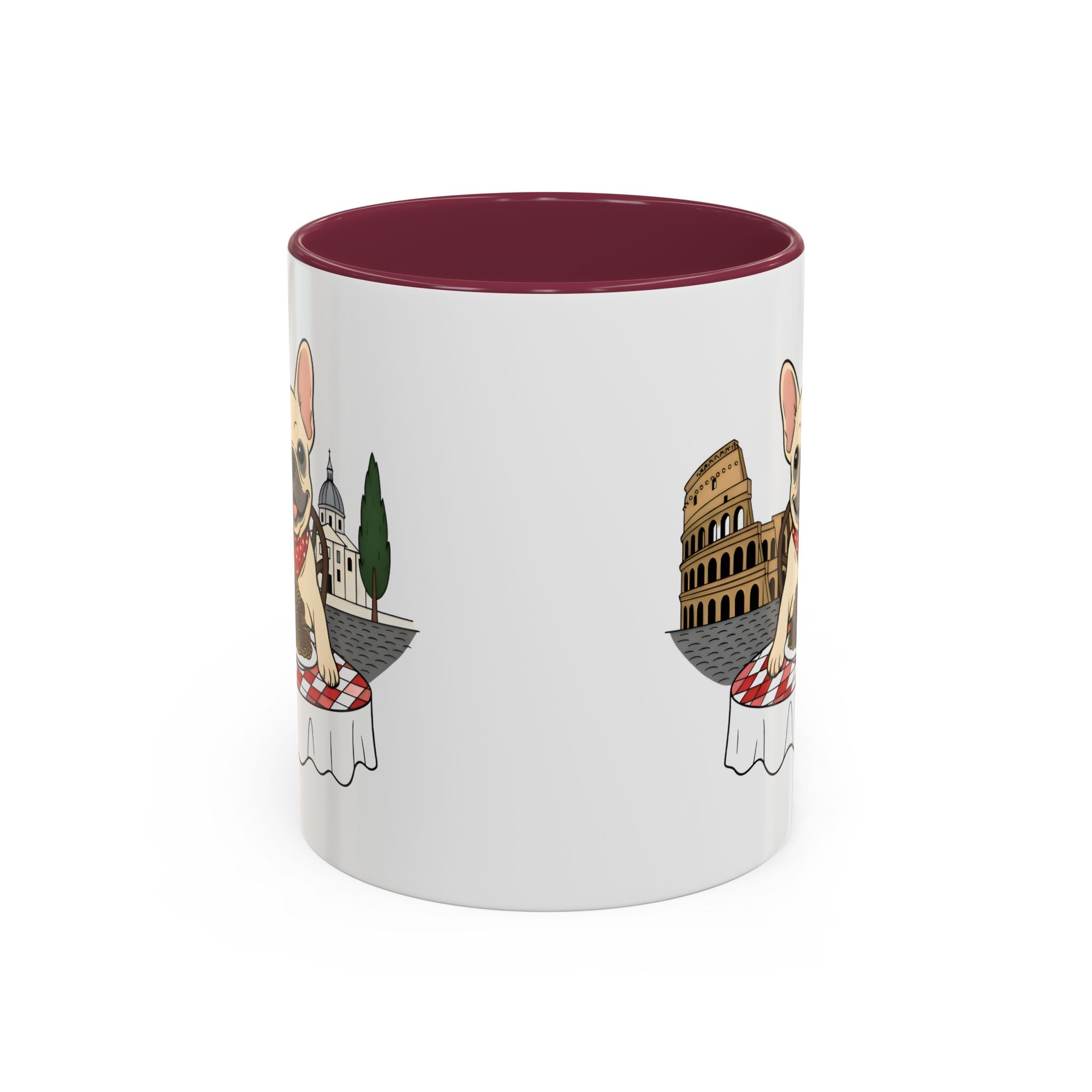 French Bulldog Pasta in Rome Mug | Ceramic Coffee Cup
