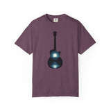 Moonlit Acoustic Guitar T-Shirt | Night Sky Guitar Silhouette