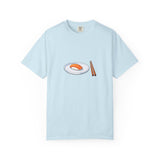 Salmon Nigiri Sushi plate with chopsticks T-shirt | sushi tee