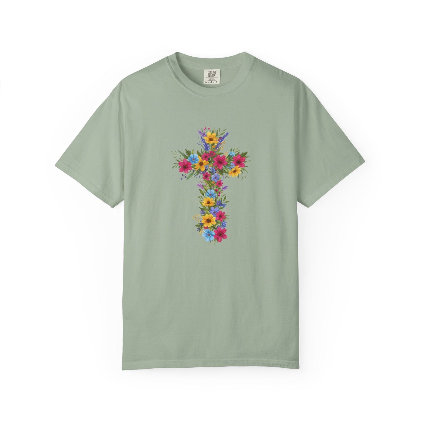 Floral Cross T-shirt | Colorful Flower Cross Tee, Christian Faith Shirt