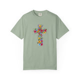 Floral Cross T-shirt | Colorful Flower Cross Tee, Christian Faith Shirt
