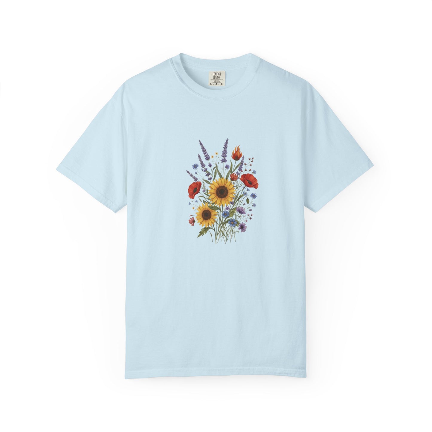 Sunflower and Wildflower Bouquet T-Shirt | Floral Botanical Garden Tee
