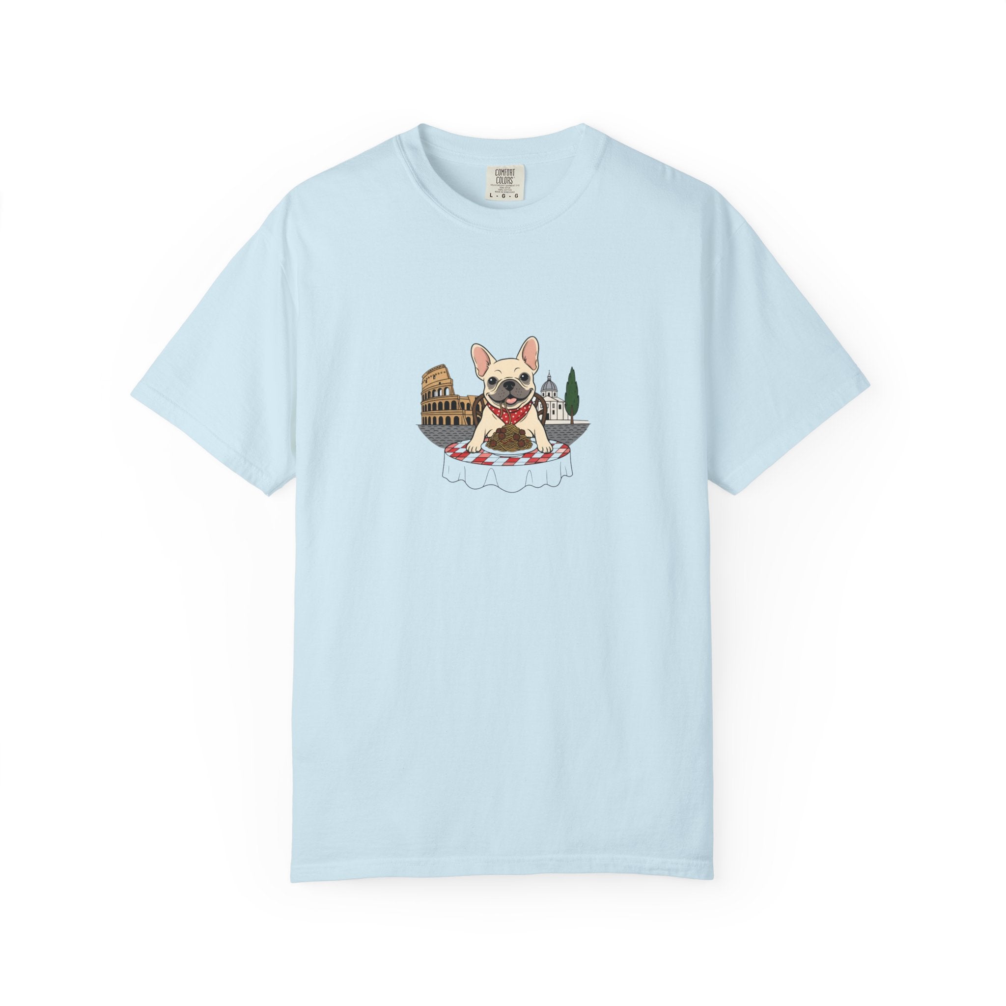 French Bulldog Chef T-shirt | Cute Dog Cooking Illustration, Bistro Theme