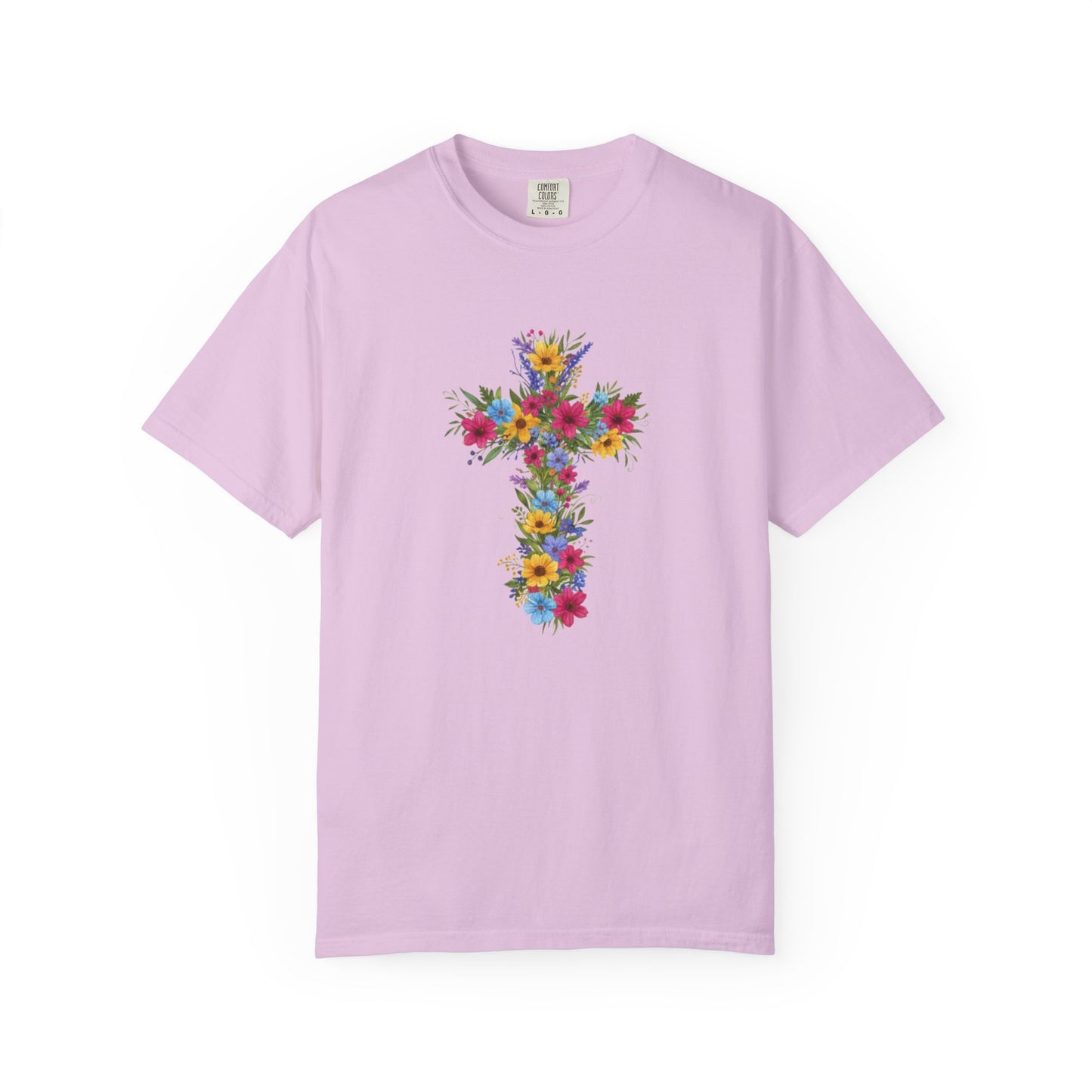 Floral Cross T-shirt | Colorful Flower Cross Tee, Christian Faith Shirt