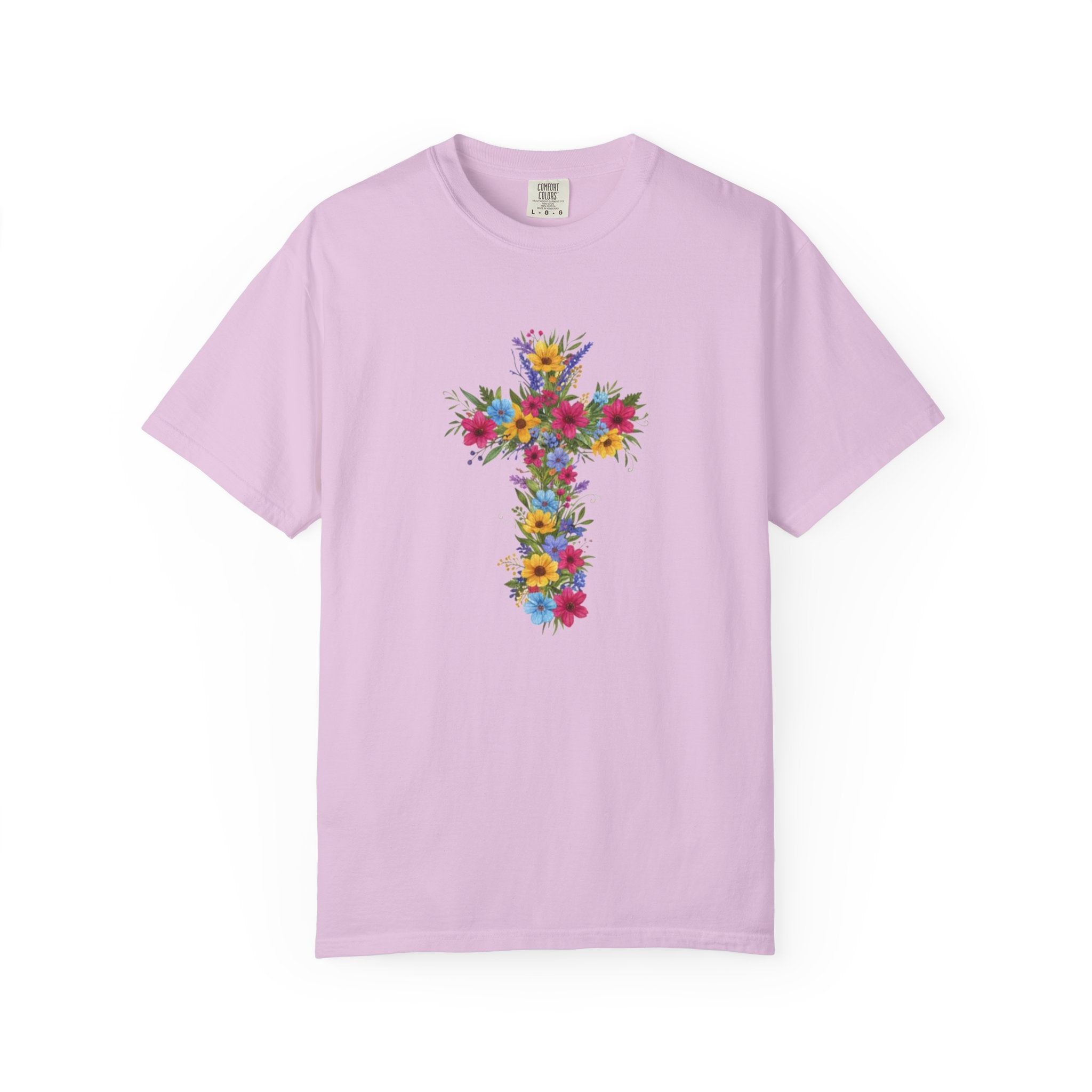 Floral Cross T-shirt | Colorful Flower Cross Tee, Christian Faith Shirt