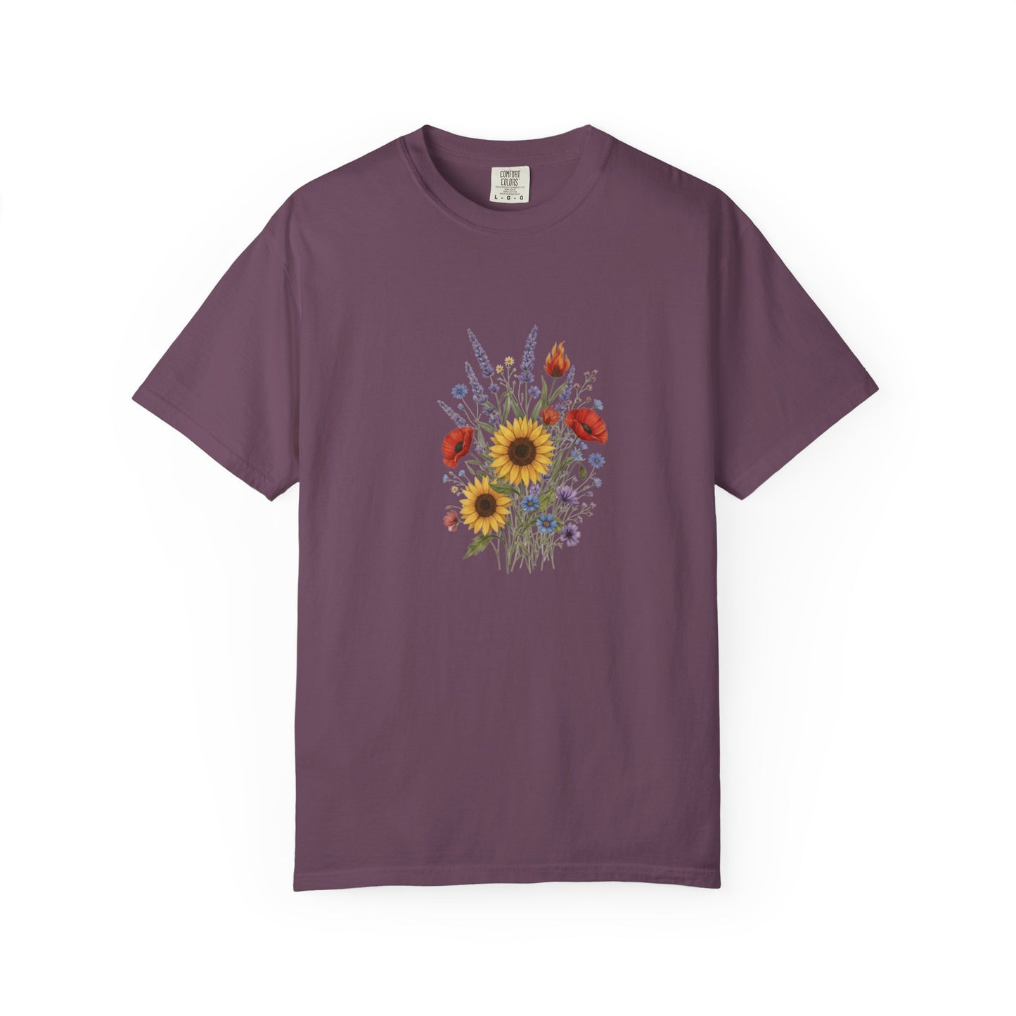 Sunflower and Wildflower Bouquet T-Shirt | Floral Botanical Garden Tee