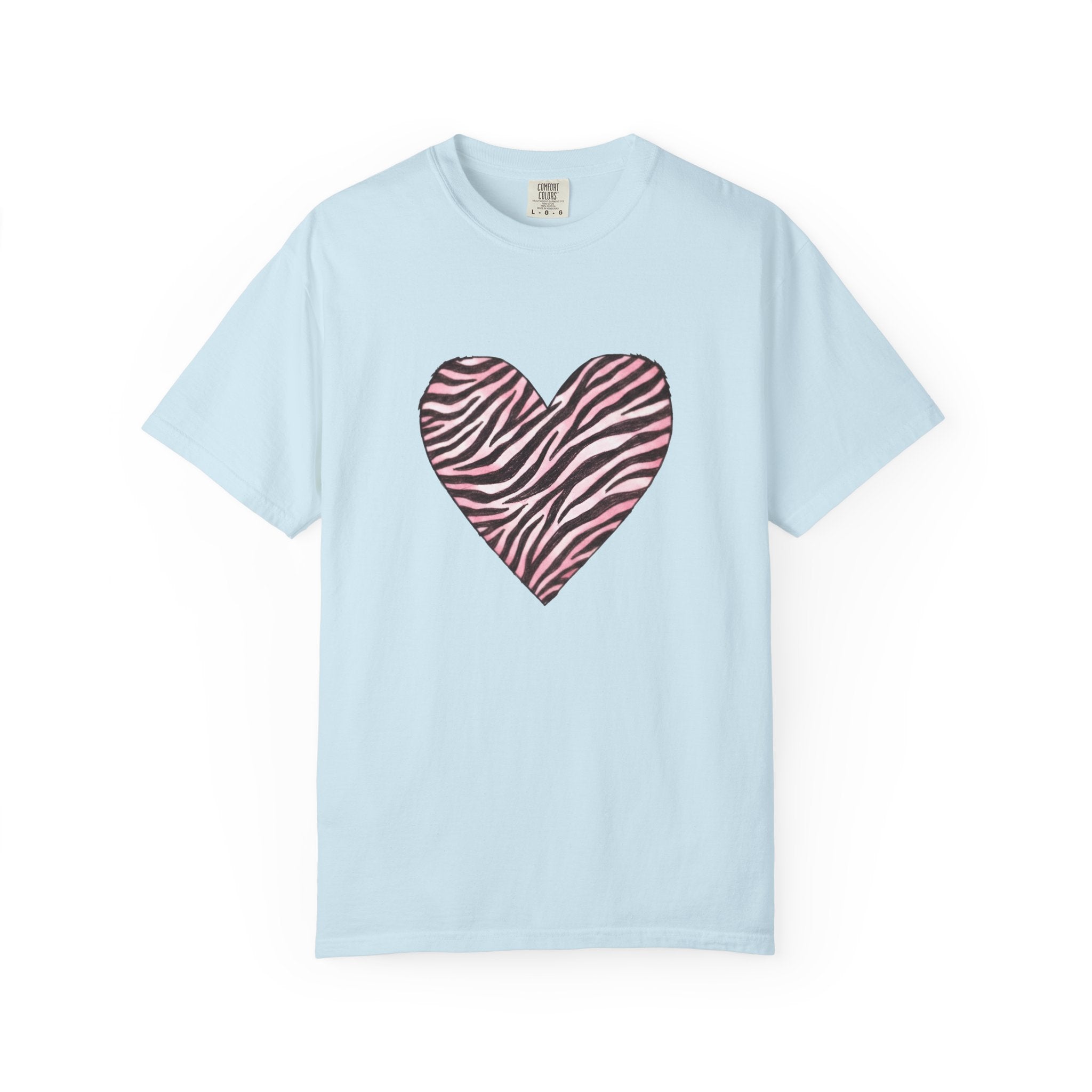Pink Heart Zebra T-shirt | Romantic Zebra Heart Design