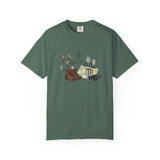 Camping Mountain Outdoors Graphic T-shirt | Hiking Boots Trees Flowers