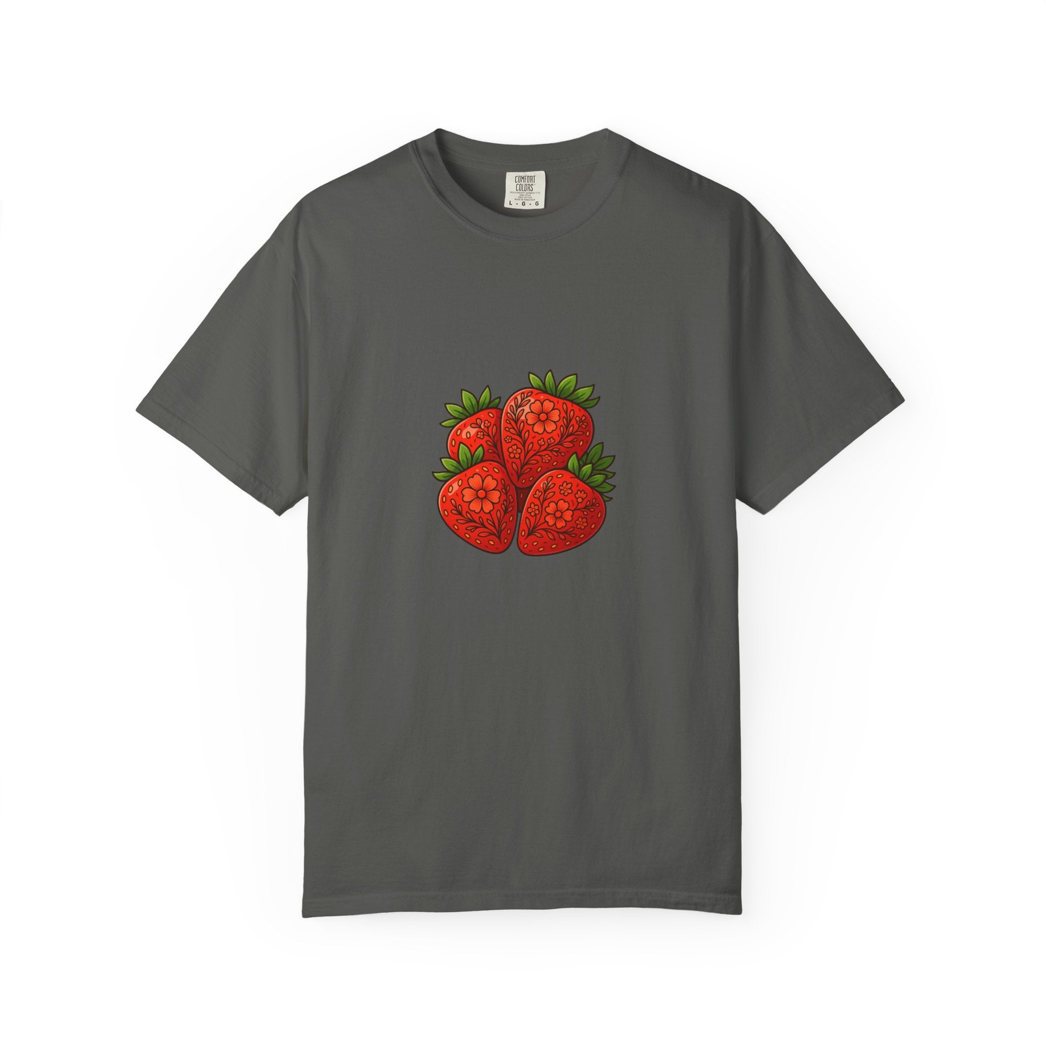 Strawberry Cluster T-shirt | Retro Floral Fruit Illustration