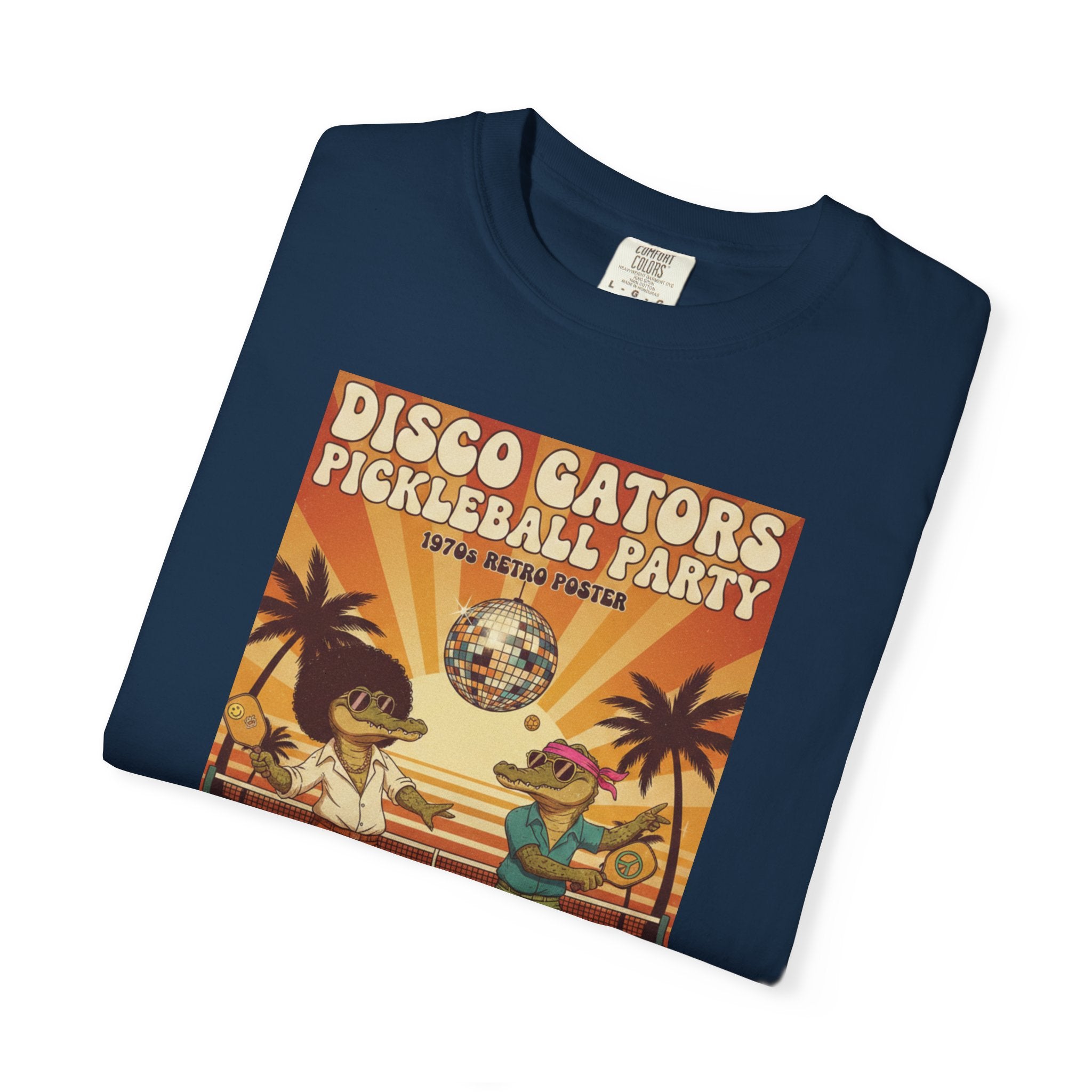 Disco Gators Pickleball Party T-shirt | Retro Beach Players, Let's Get Picklin'