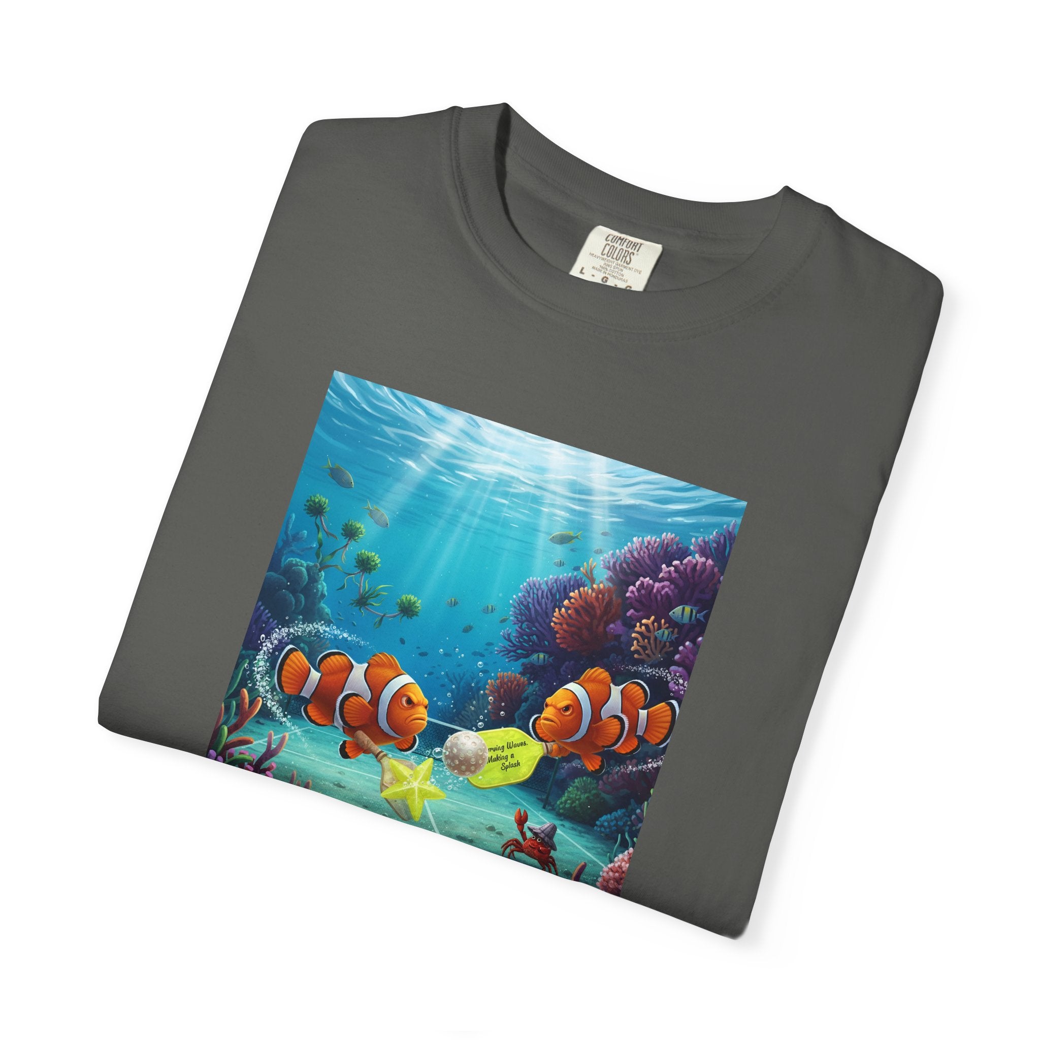 Clownfish Reef Scene T-shirt | Underwater Coral Ocean Illustration