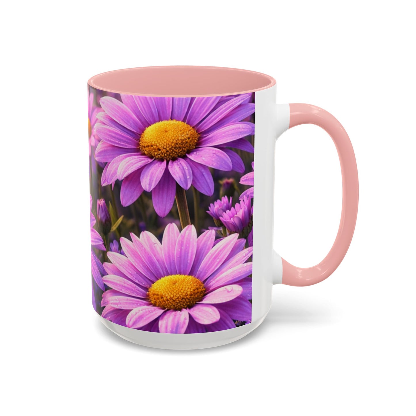 Purple Daisy Floral Mug | Accent Coffee Mug 11oz 15oz
