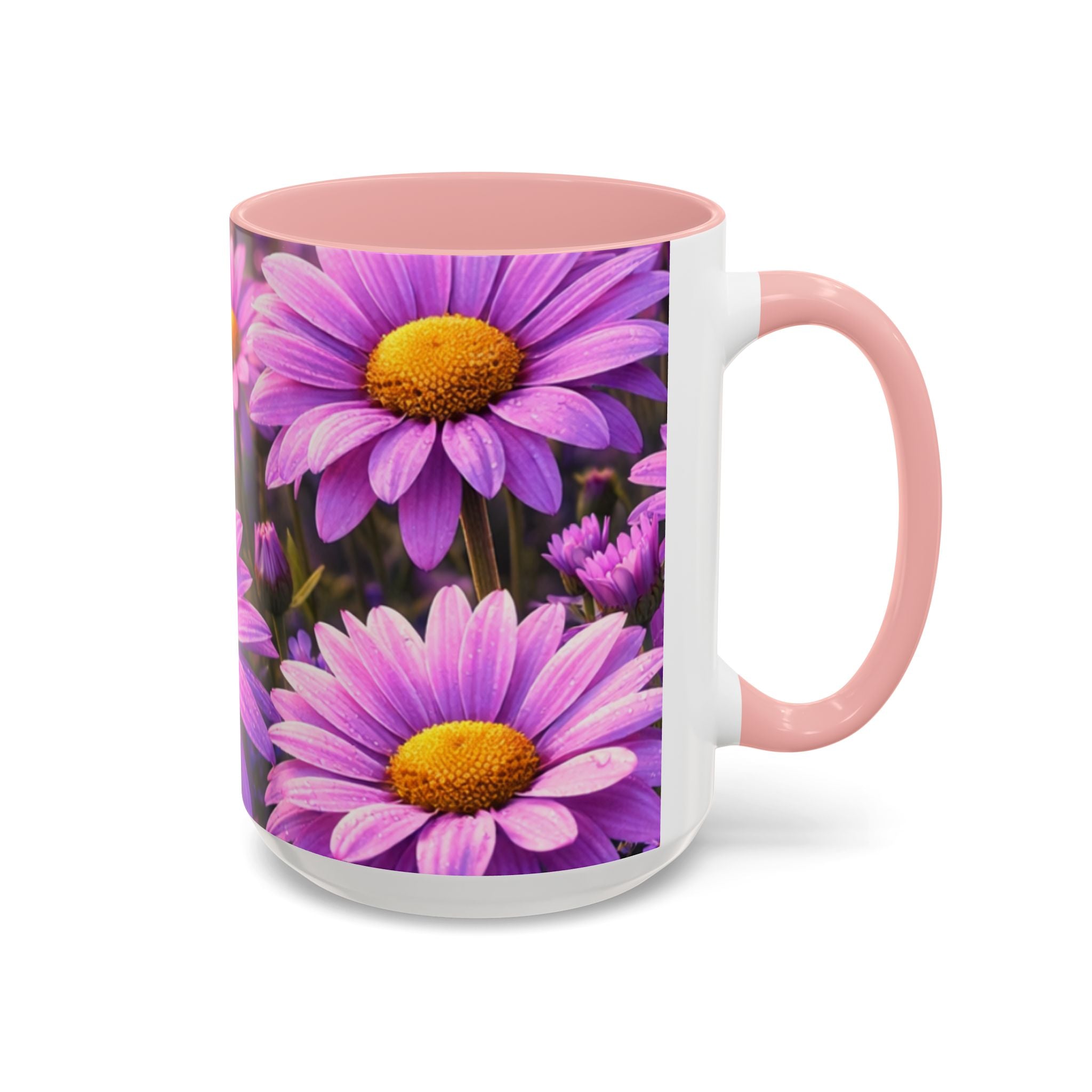Purple Daisy Floral Mug | Accent Coffee Mug 11oz 15oz