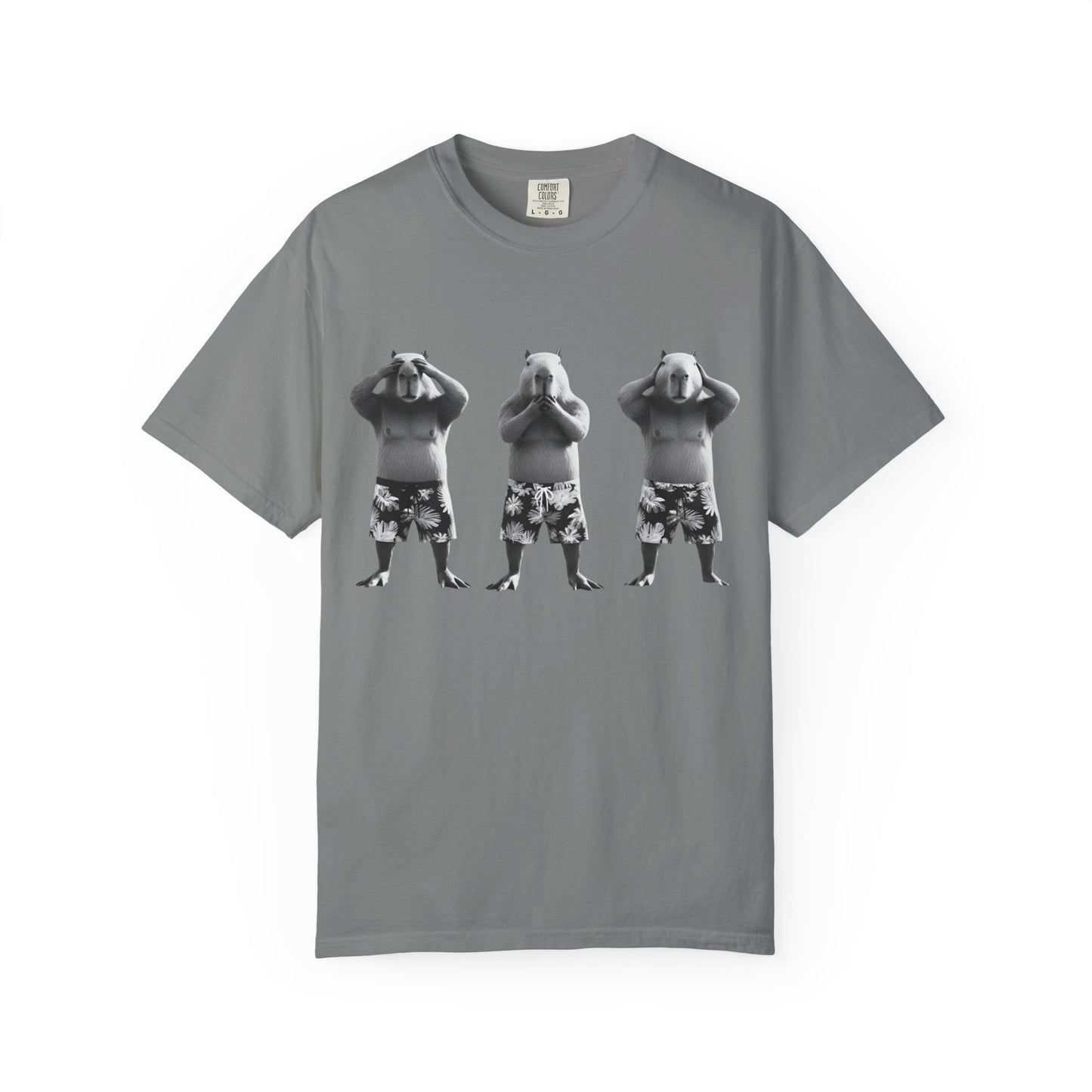 Capybara See No Evil Speak No Evil Hear No Evil T-shirt | Three Monkeys Graphic