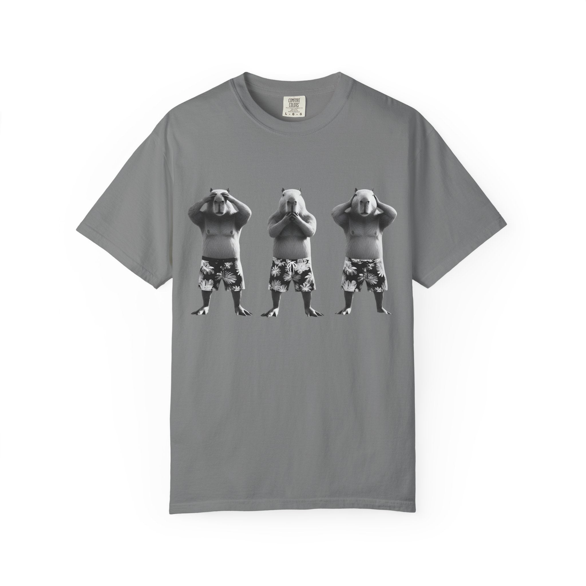 Capybara See No Evil Speak No Evil Hear No Evil T-shirt | Three Monkeys Graphic