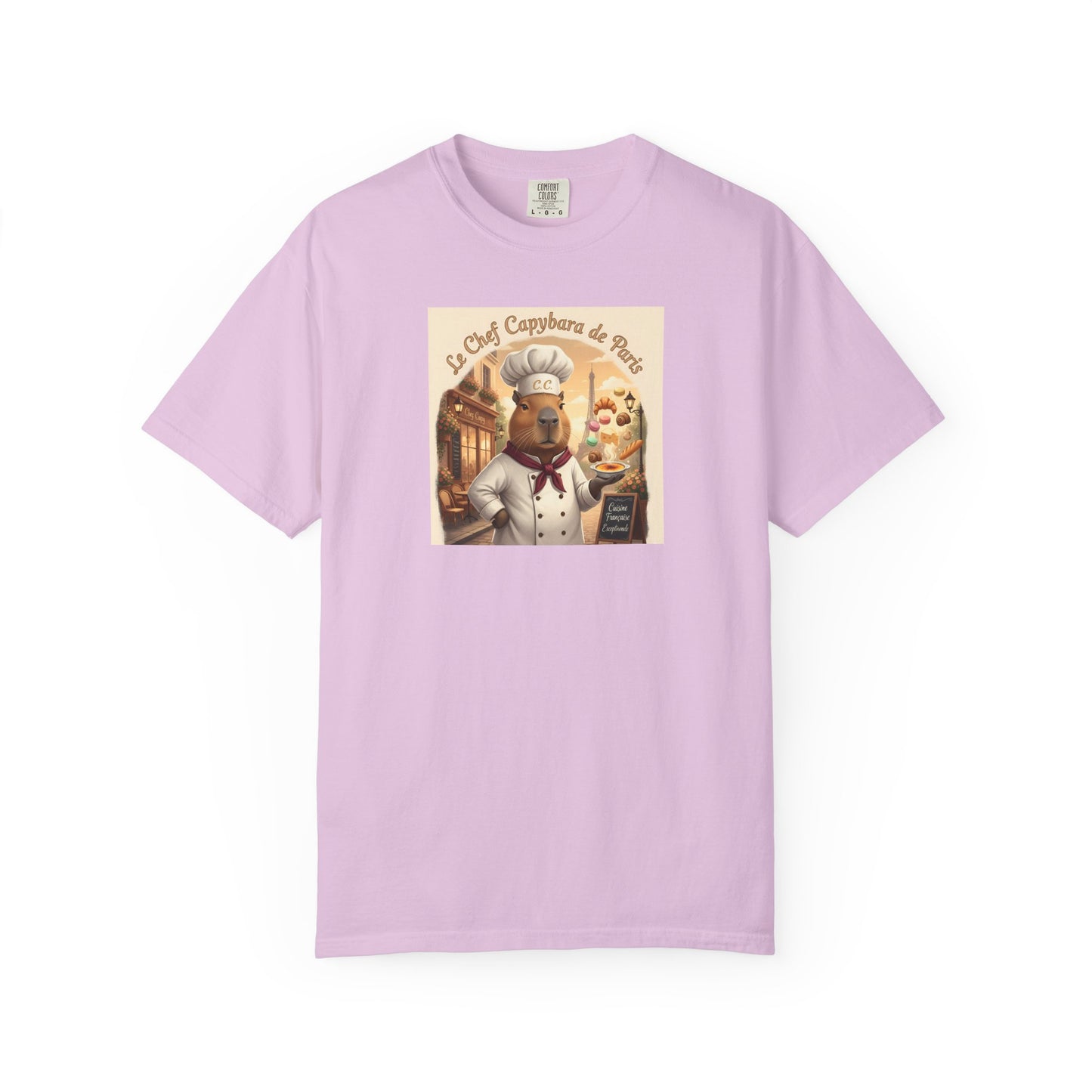 Vintage French Pâtissier Capybara Chef T-shirt | Bakery Illustration