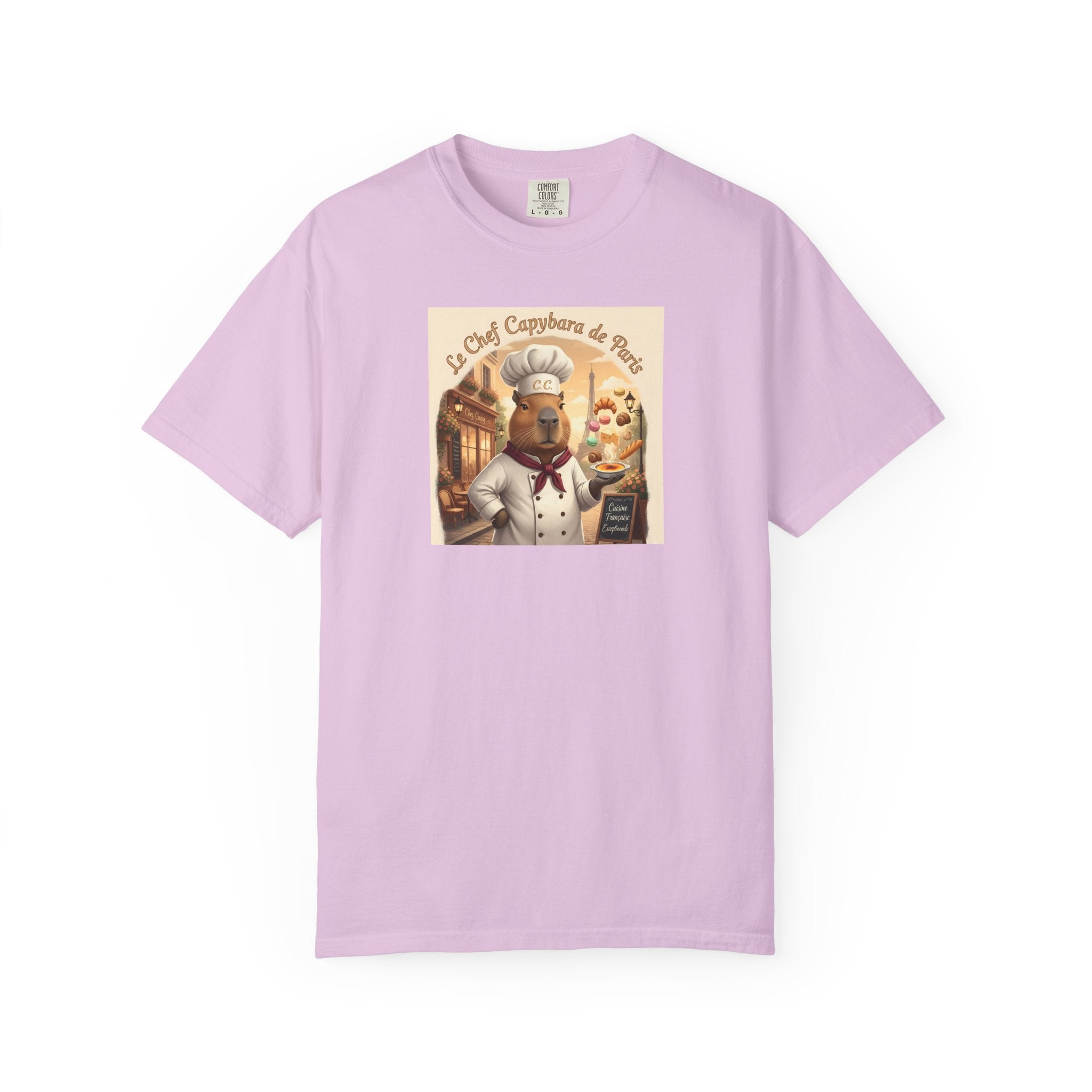 Vintage French Pâtissier Capybara Chef T-shirt | Bakery Illustration