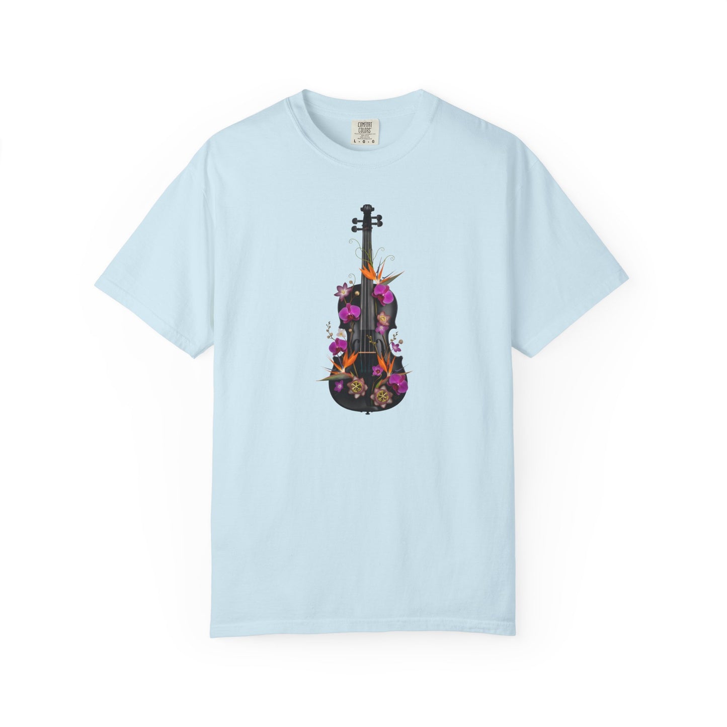 Floral Violin T-shirt | Botanical Music Instrument Tee