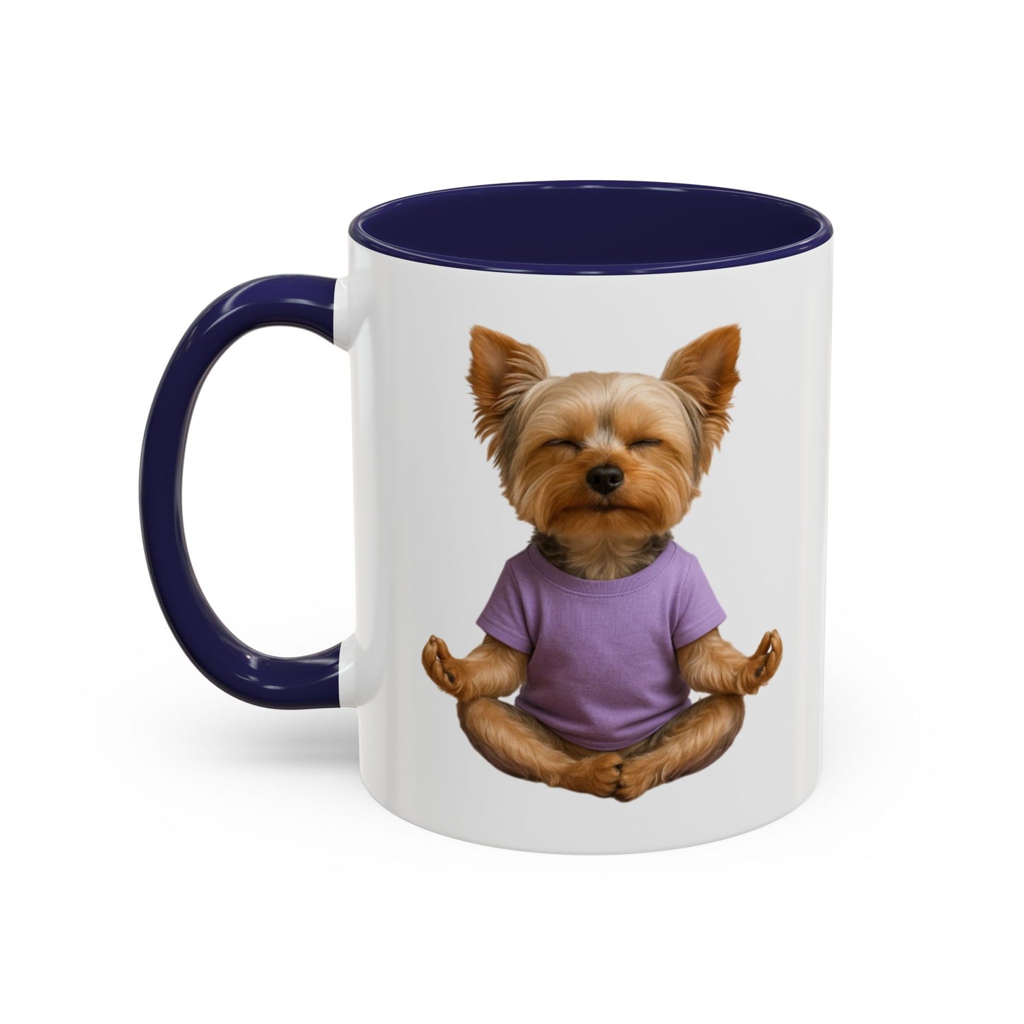 Meditating Yorkshire Terrier Mug | Accent Coffee Mug 11oz 15oz