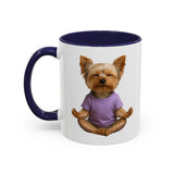 Meditating Yorkshire Terrier Mug | Accent Coffee Mug 11oz 15oz