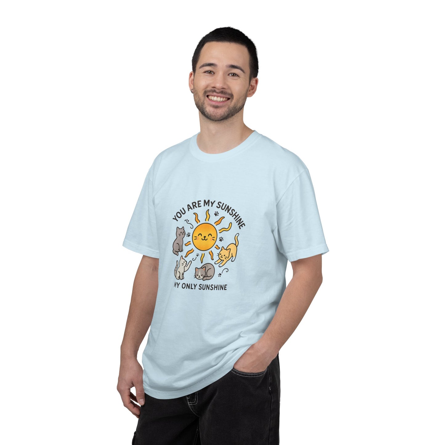 You Are My Sunshine Cat Illustration T-shirt | Cute Sun and Kittens