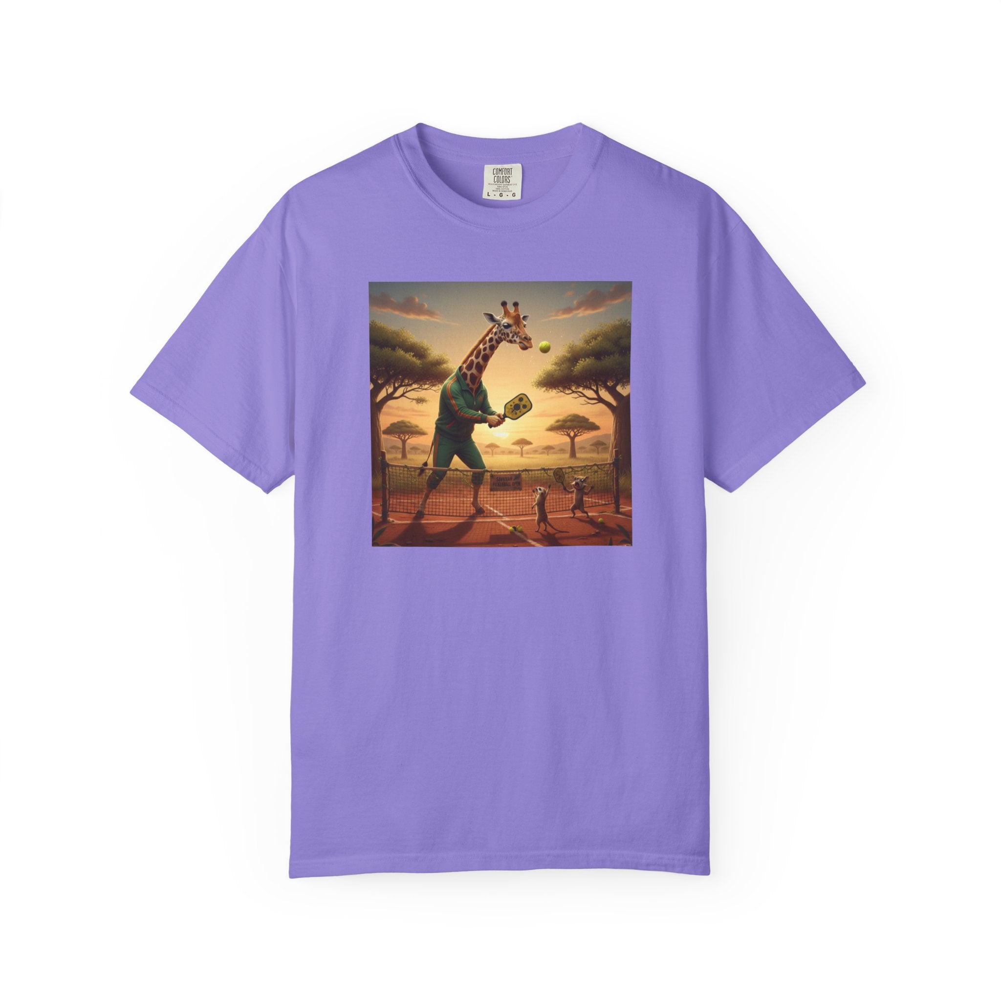 Long-Neck Larry  Pickleballer Unisex Garment-Dyed T-shirt
