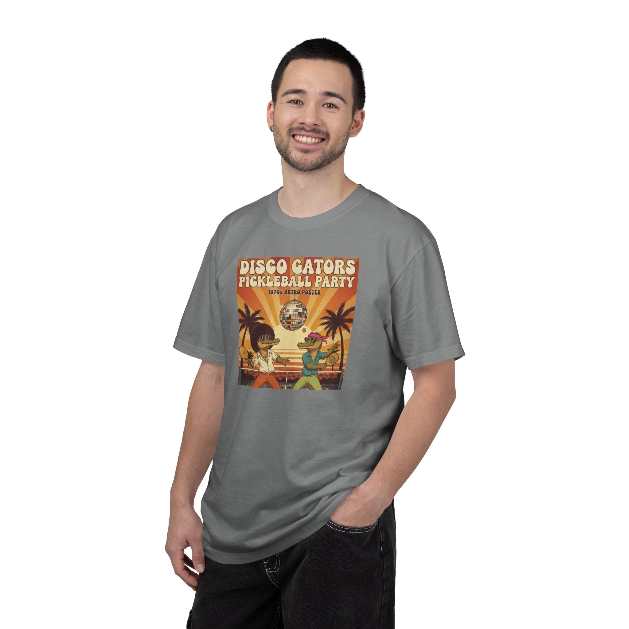 Disco Gators Pickleball Party T-shirt | Retro Beach Players, Let's Get Picklin'