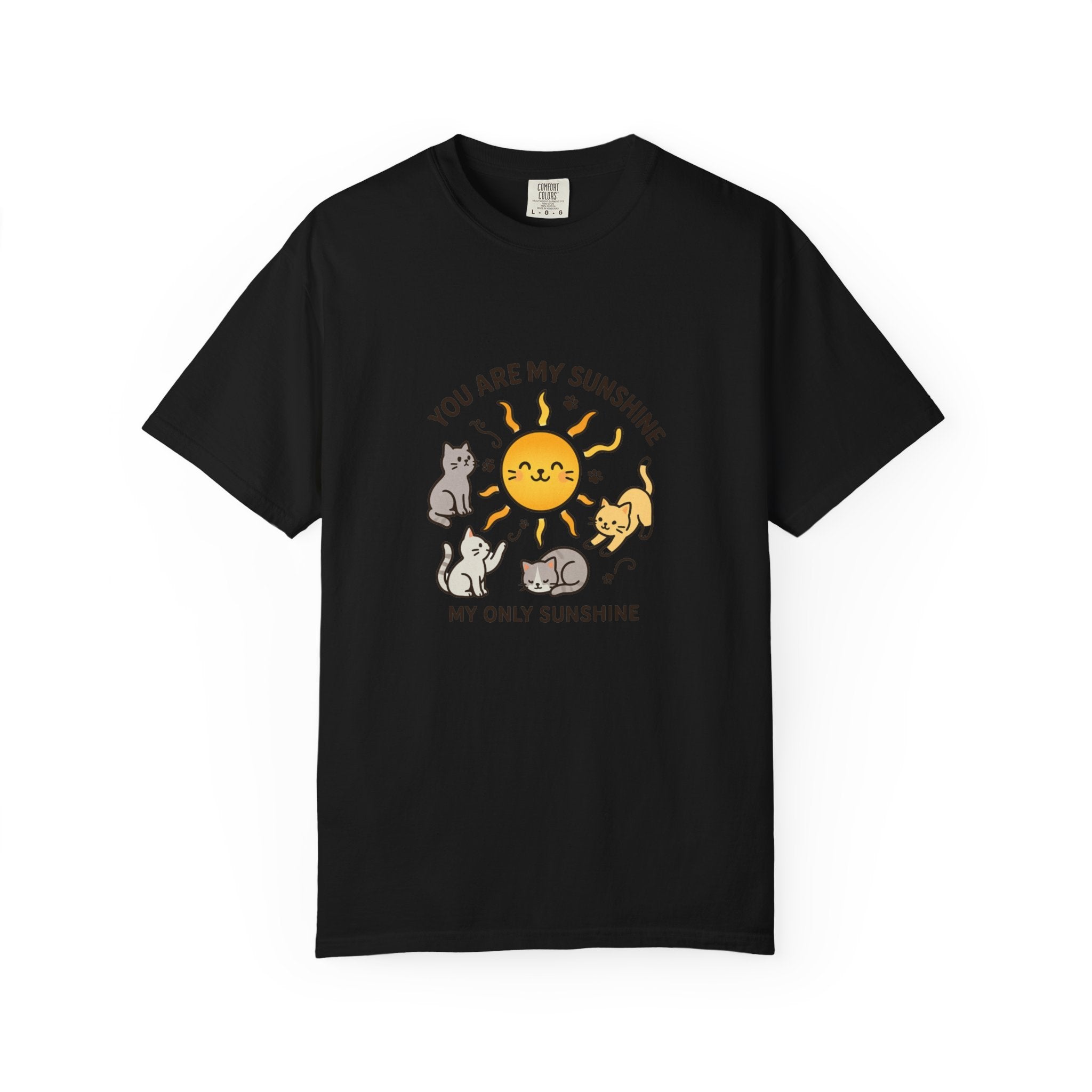 You Are My Sunshine Cat Illustration T-shirt | Cute Sun and Kittens