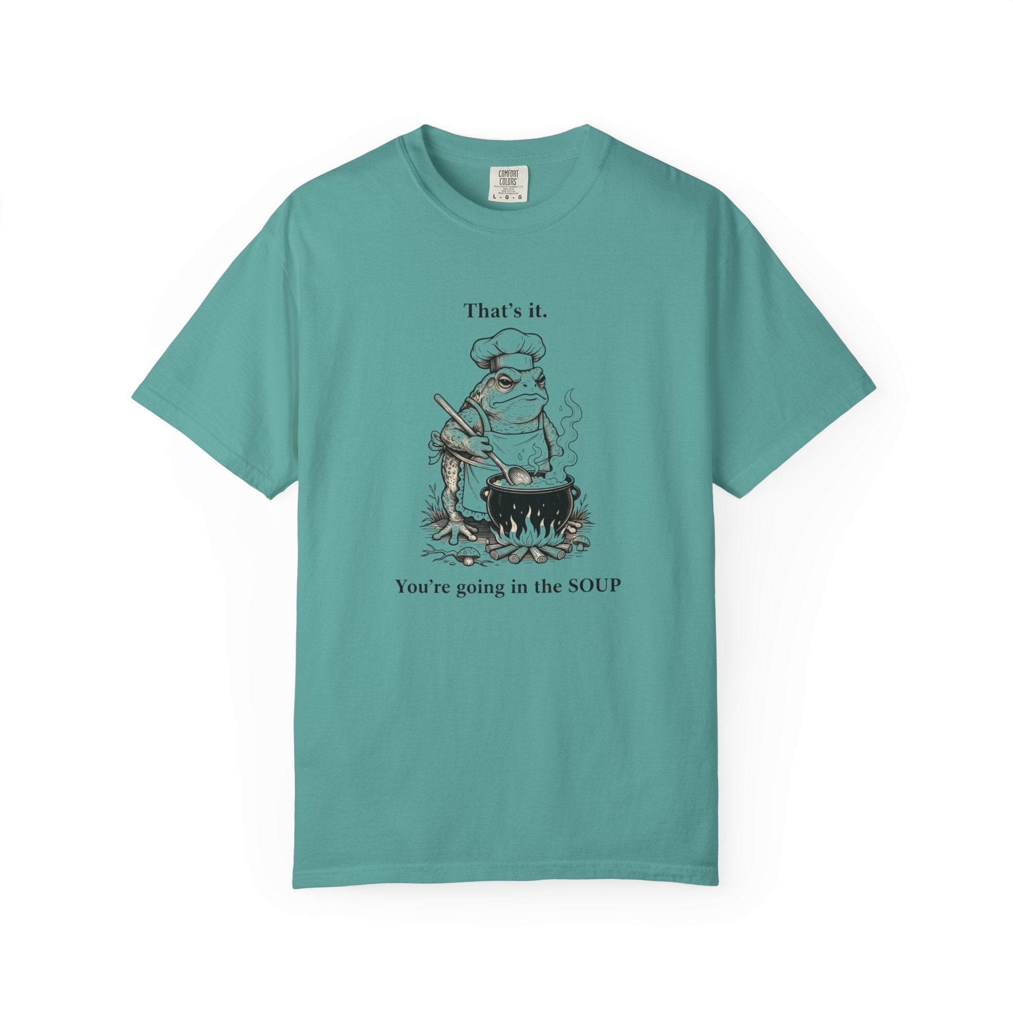 Funny Chef Frog Soup T-shirt | Toad Cooking Quote Tee