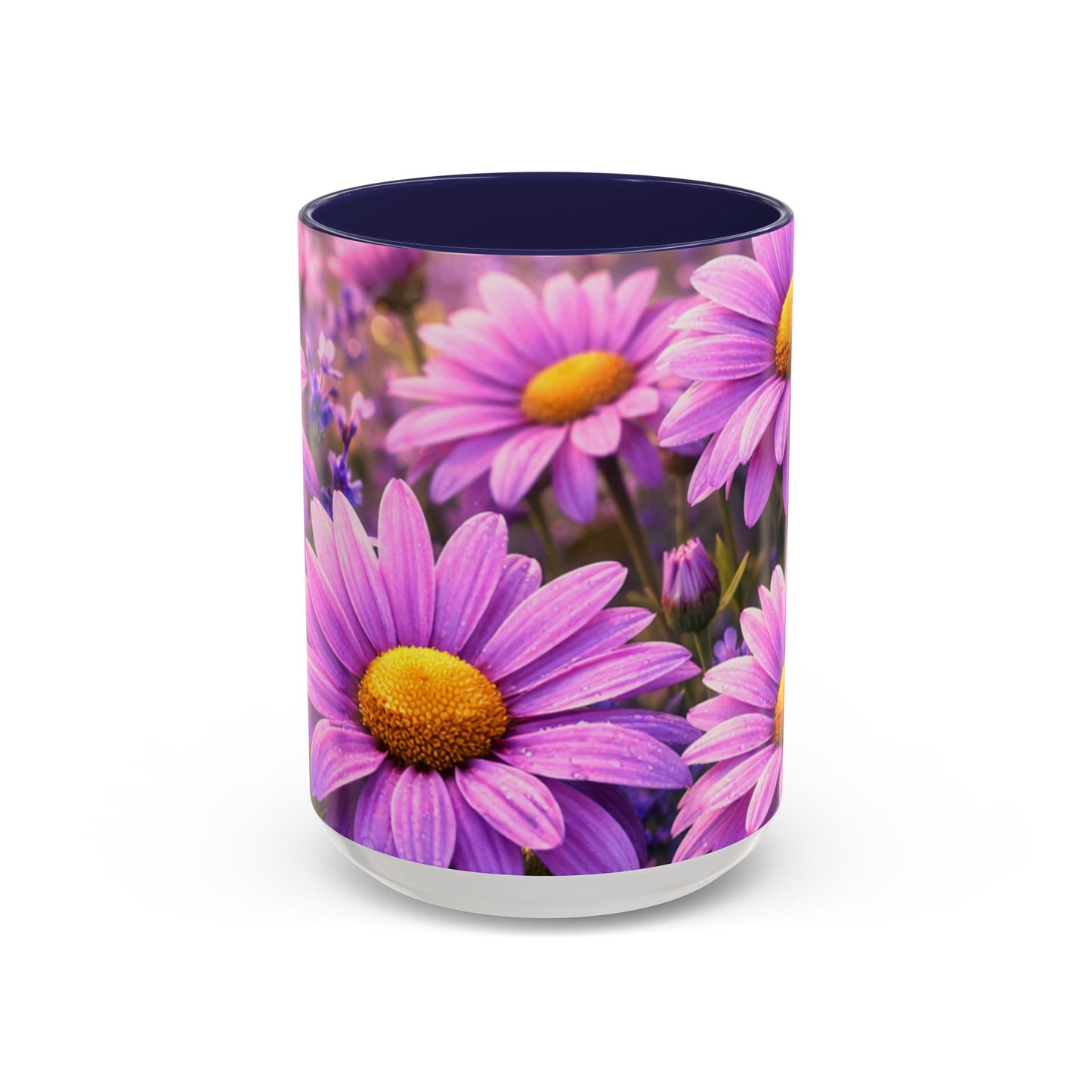 Purple Daisy Floral Mug | Accent Coffee Mug 11oz 15oz