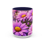 Purple Daisy Floral Mug | Accent Coffee Mug 11oz 15oz