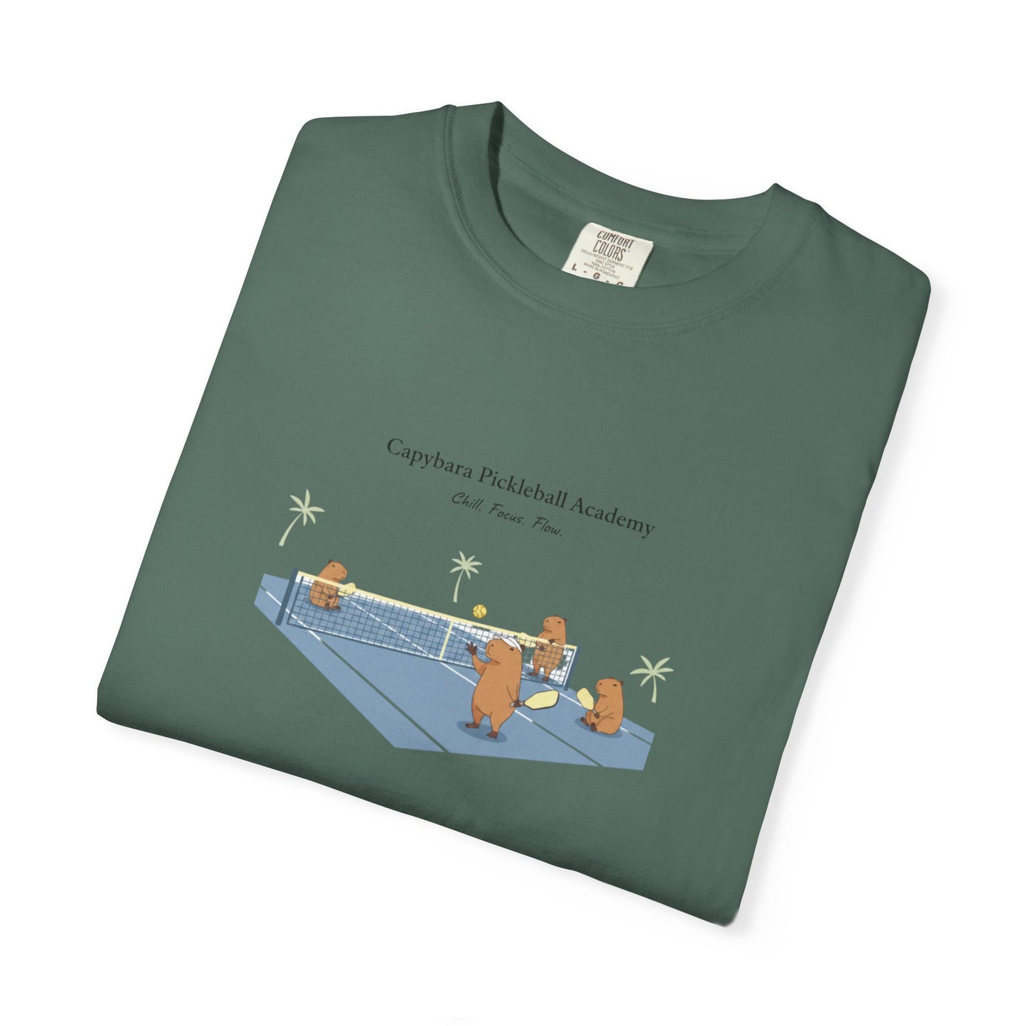 Capybara Pickleball Academy T-shirt | Capybara Cartoon Pickleball Design