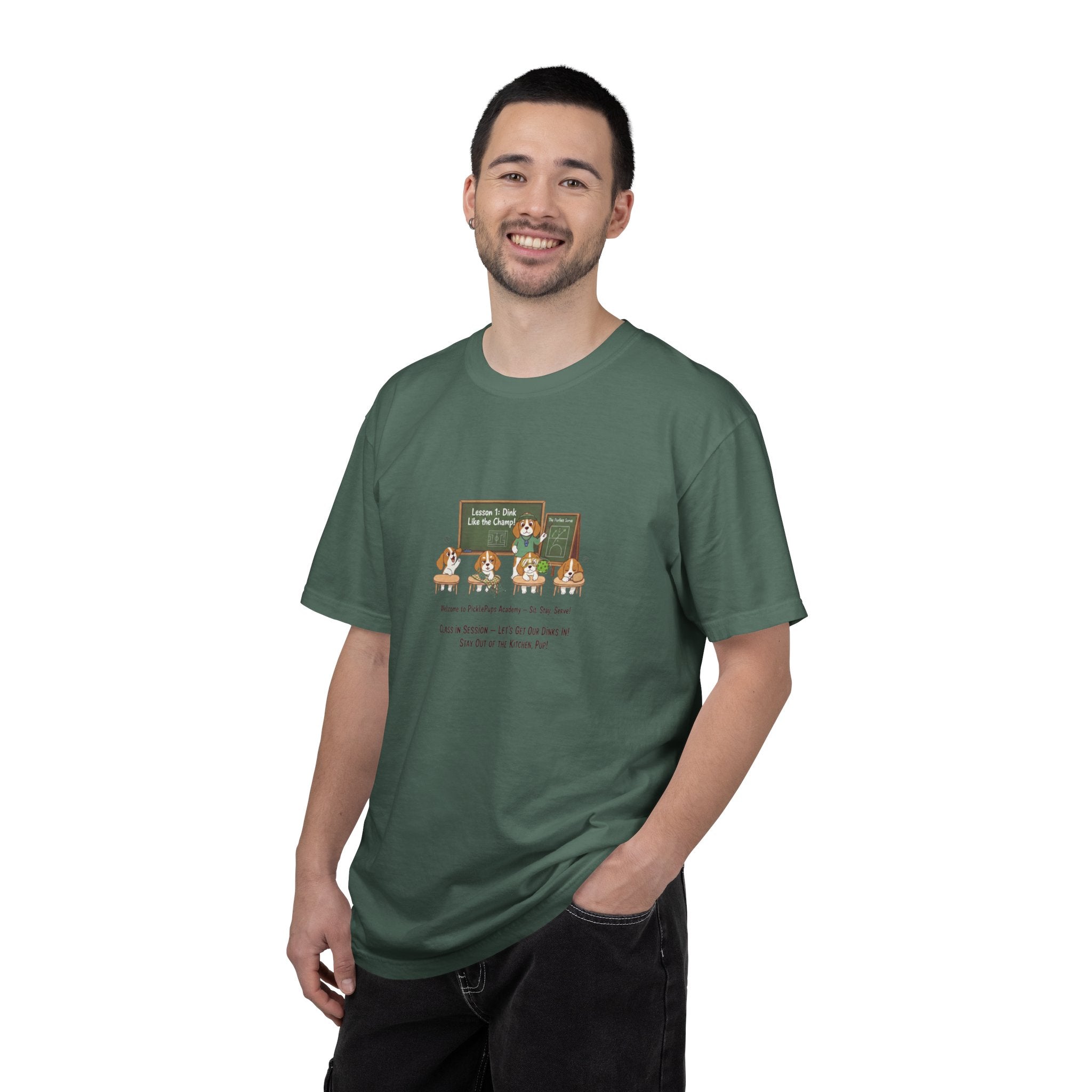 Beagle Pickleball Classroom Cartoon T-shirt | Dog Teacher Paw School Design