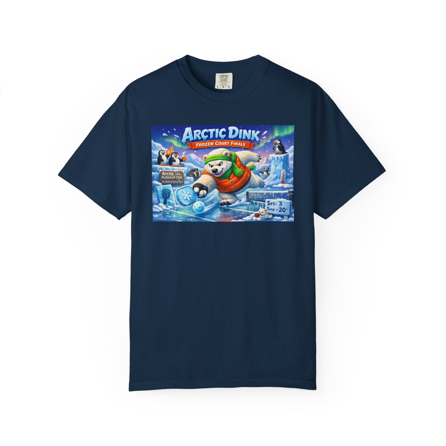 Arctic Dink Polar Bear Pickleball T-Shirt | Retro Game Art