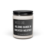 Holding Hands Sweater Weather Scented Soy Candle, Cozy Gift for Partner