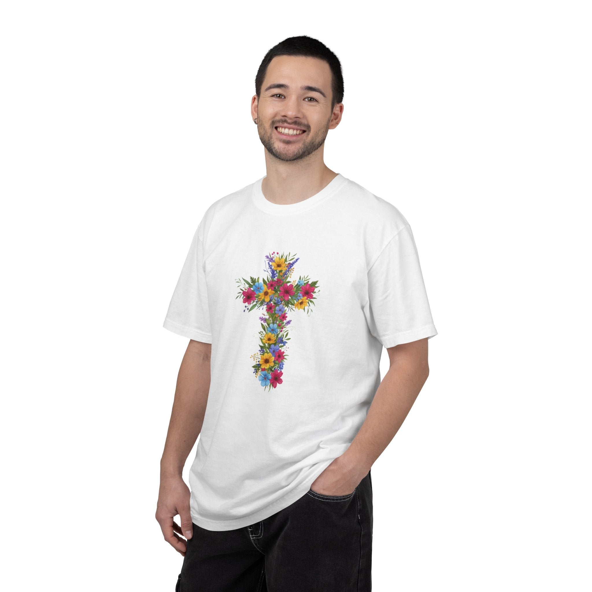 Floral Cross T-shirt | Colorful Flower Cross Tee, Christian Faith Shirt