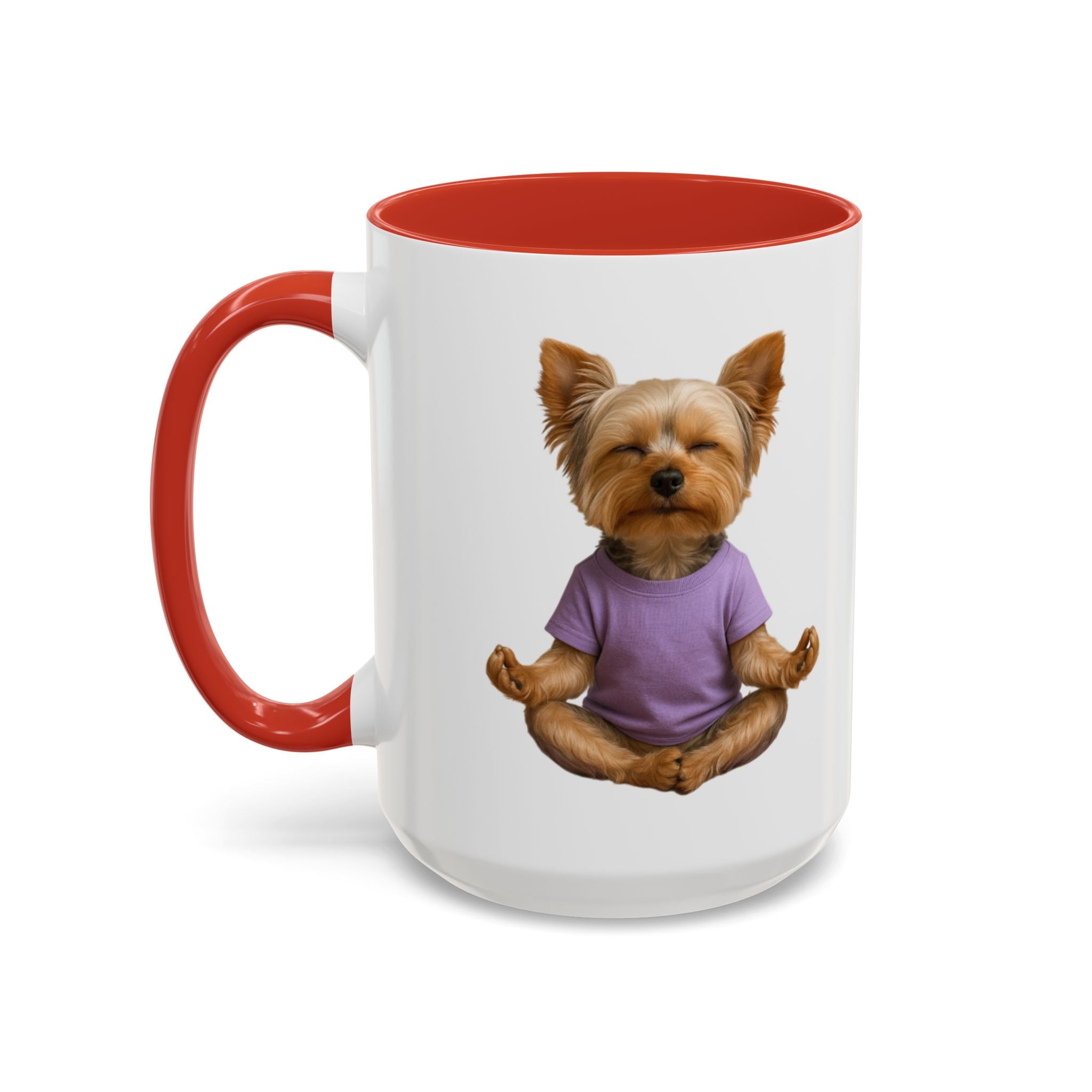 Meditating Yorkshire Terrier Mug | Accent Coffee Mug 11oz 15oz