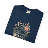 Be Kind Floral Wreath T-Shirt | Positive Quote, Boho Botanical Design