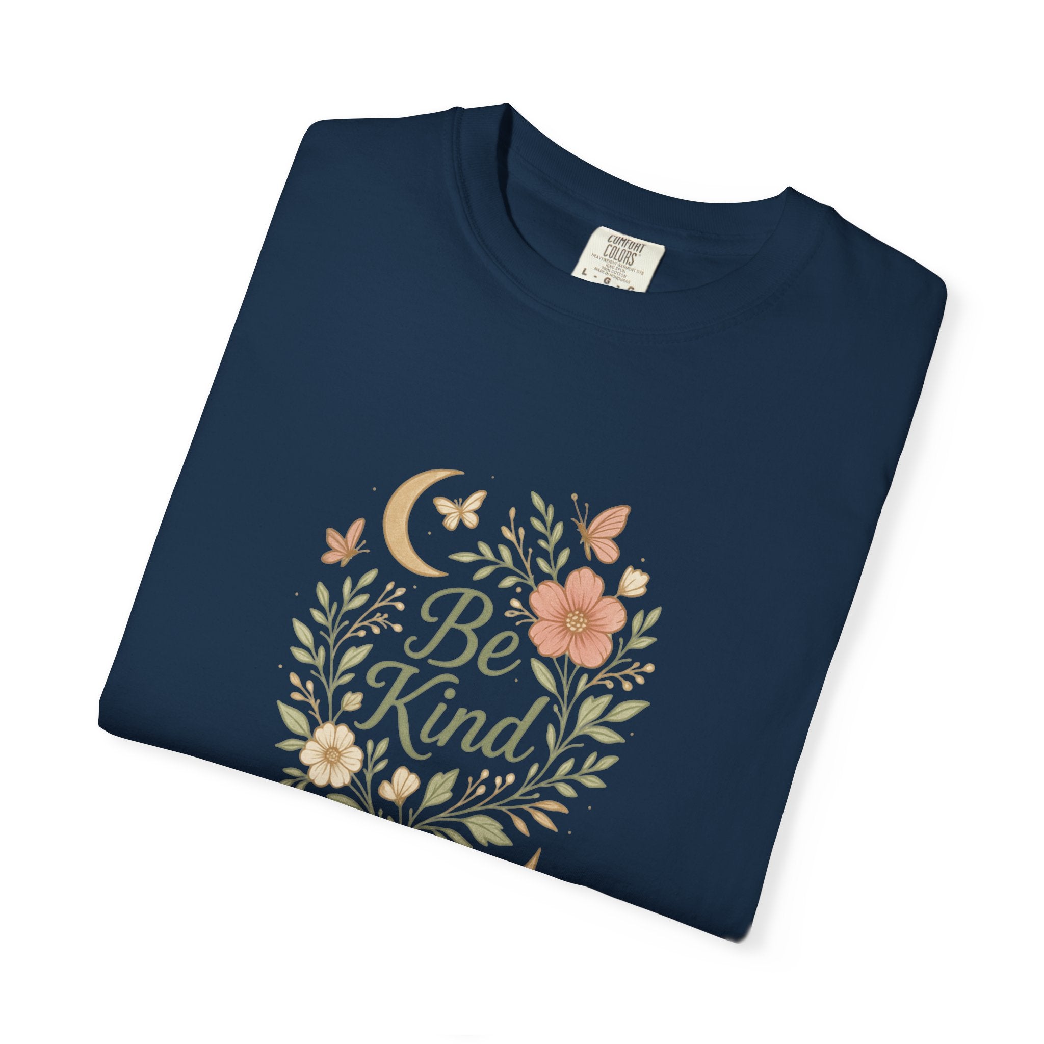 Be Kind Floral Wreath T-Shirt | Positive Quote, Boho Botanical Design