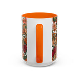 Vintage Cherry Strawberry Pattern Accent Mug | 11oz 15oz